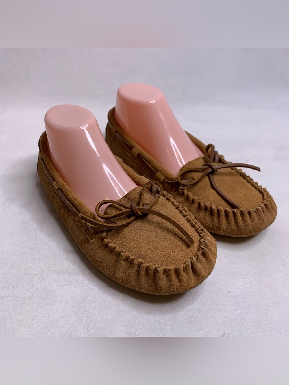 Women’s Bass Tan leather Loafers with Floral Lining brown moccasins size 9
